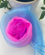 Chiffon tørklæde, pink/frostblå/lilla